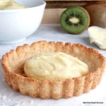 This Almond-Coconut Tart Crust is nice with coconut milk pastry cream, lemon curd and fresh fruit | Low carb, Gluten-free, Casein-Free | lowcarbmaven.com