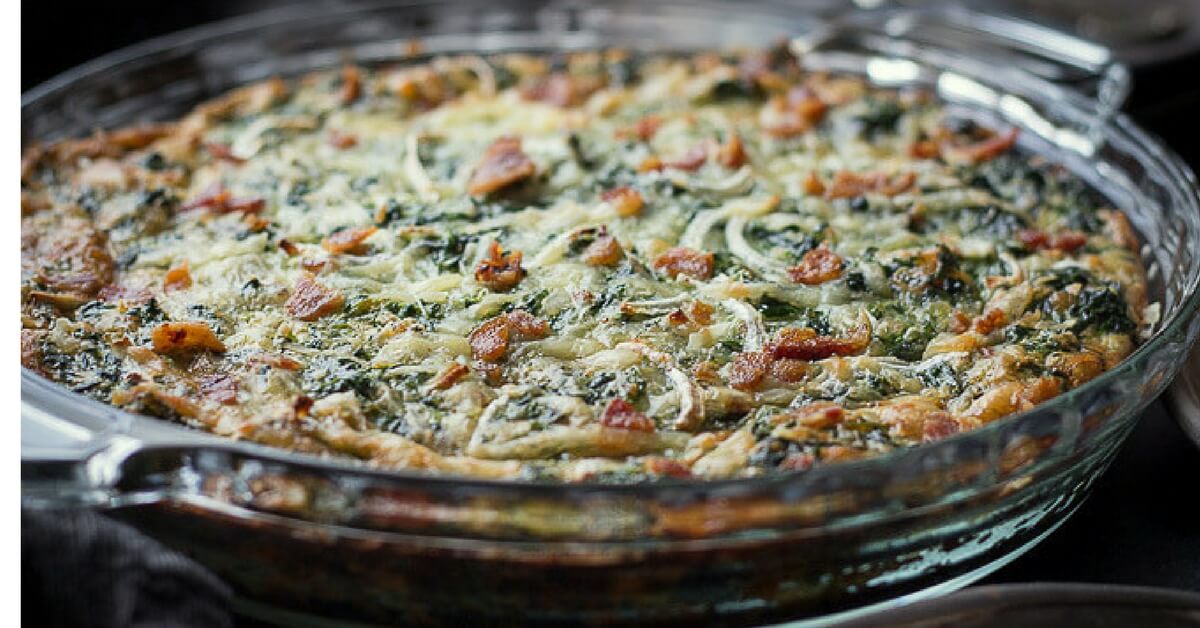 Crustless Spinach Quiche Recipe With Bacon Low Carb Maven