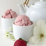A sophisticated strawberry ice cream with a tart, acidic bite and nice depth of flavor. This low carb Strawberry Buttermilk Ice Cream, is ice cream at its best. | low carb & keto | lowcarbmaven.com