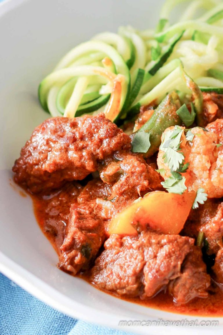 Hearty Beef Coconut Curry Stew with Winter Vegetables | Low Carb, Gluten-free, Dairy-free, Paleo, Keto