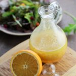 Orange Vinaigrette salad dressing with fresh orange and mixed green salad