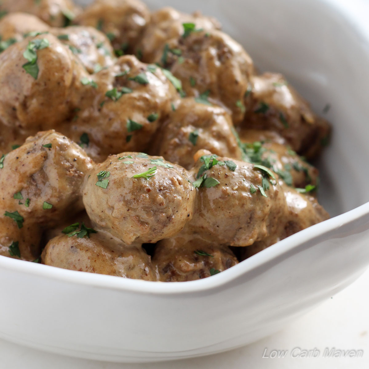 Low Carb Swedish Meatballs - great as an appetizer or a meal served over zo...