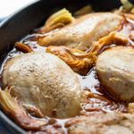 Easy Mediterranian Chicken with Tomatoes & Artichokes is a one skillet dish ready in 30 minutes | low carb, gluten-free, dairy-free, paleo, keto, thm