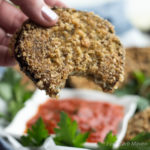 Low Carb Crispy Eggplant Rounds make a great snack, side, or meal. | low carb, gluten free, keto, lchf, thm