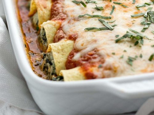 Low Carb Spinach Manicotti With Ricotta Cheese and Red Sauce - Low Carb  Maven