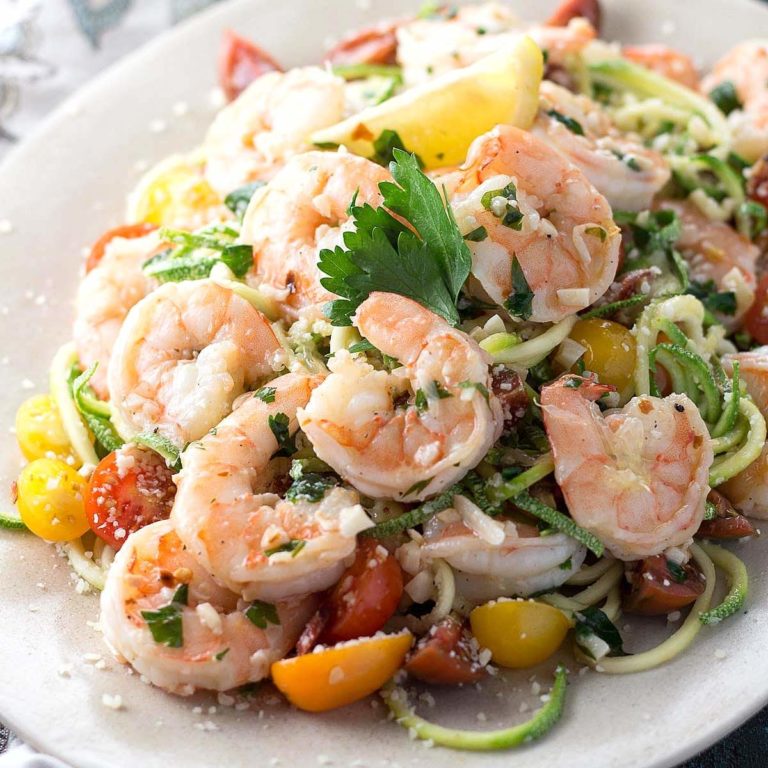 Zucchini Noodle Shrimp Scampi