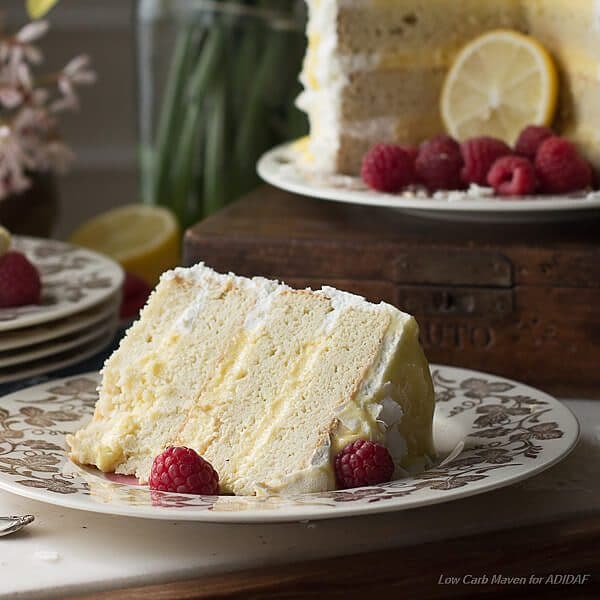 Low Carb Coconut Lemon Curd Cake