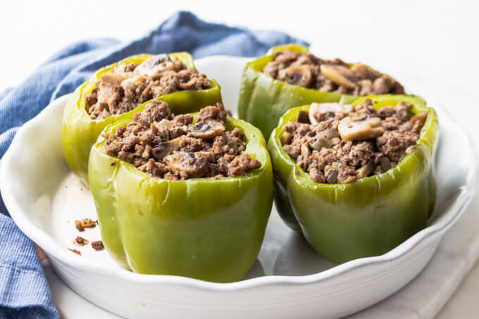Easy Philly Cheesesteak Stuffed Peppers (low carb, keto 
