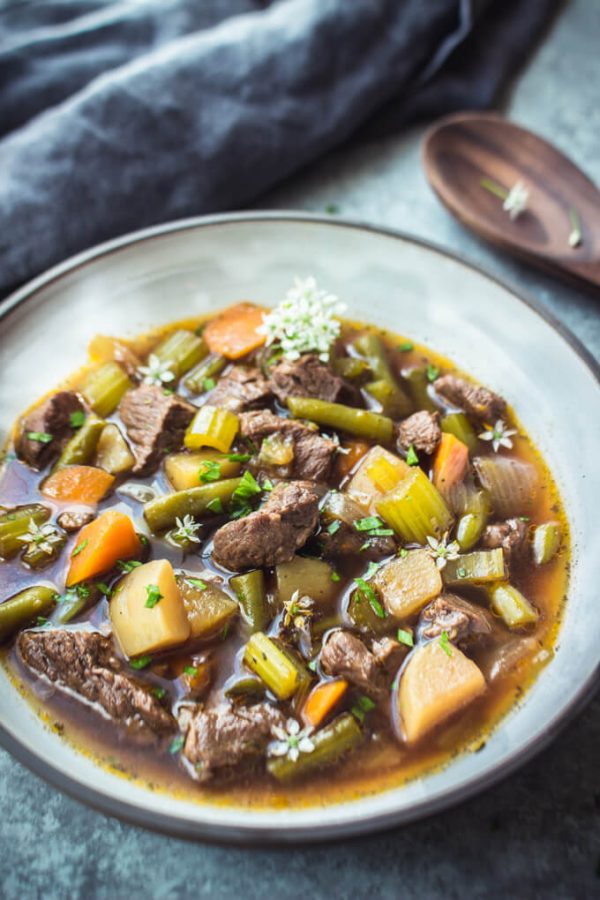 Pressure Cooker Vegetable Beef Soup (Low Carb)
