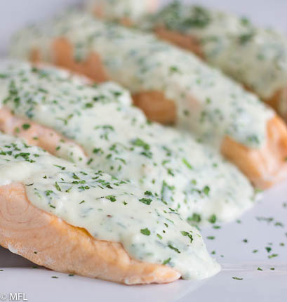 Pressure Cooker Salmon with Creamy Herb Parmesan Sauce