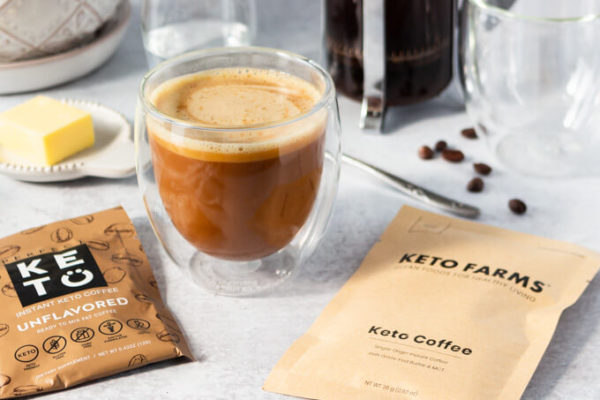 Keto butter coffee with instant keto coffee packets